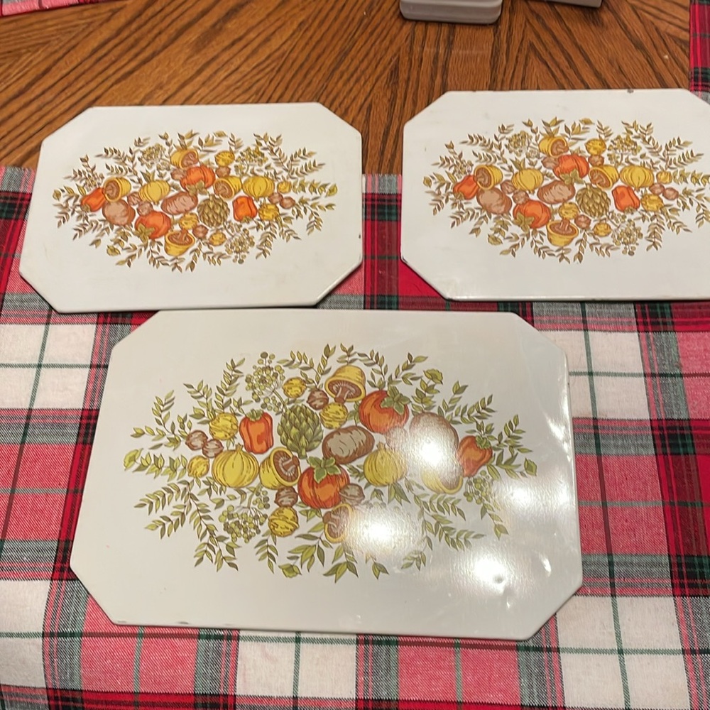 Ballonoff Vintage Insulated Hot Mat Spice of Life Pattern Trivet Coasters